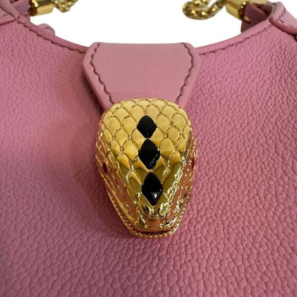 BVLGARI Ellipse Micro Chain Shoulder Bag, Snake Serpenti Pink, Women's - Picture 6 of 12